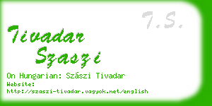 tivadar szaszi business card