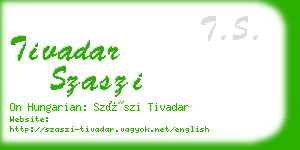 tivadar szaszi business card